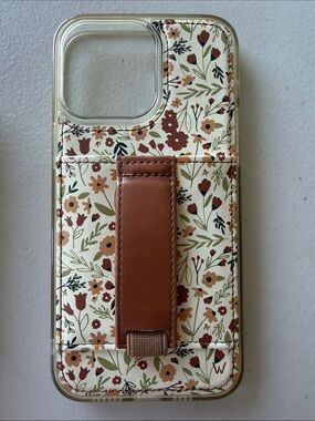 Walli Cream Floral Phone Case with Brown Strap